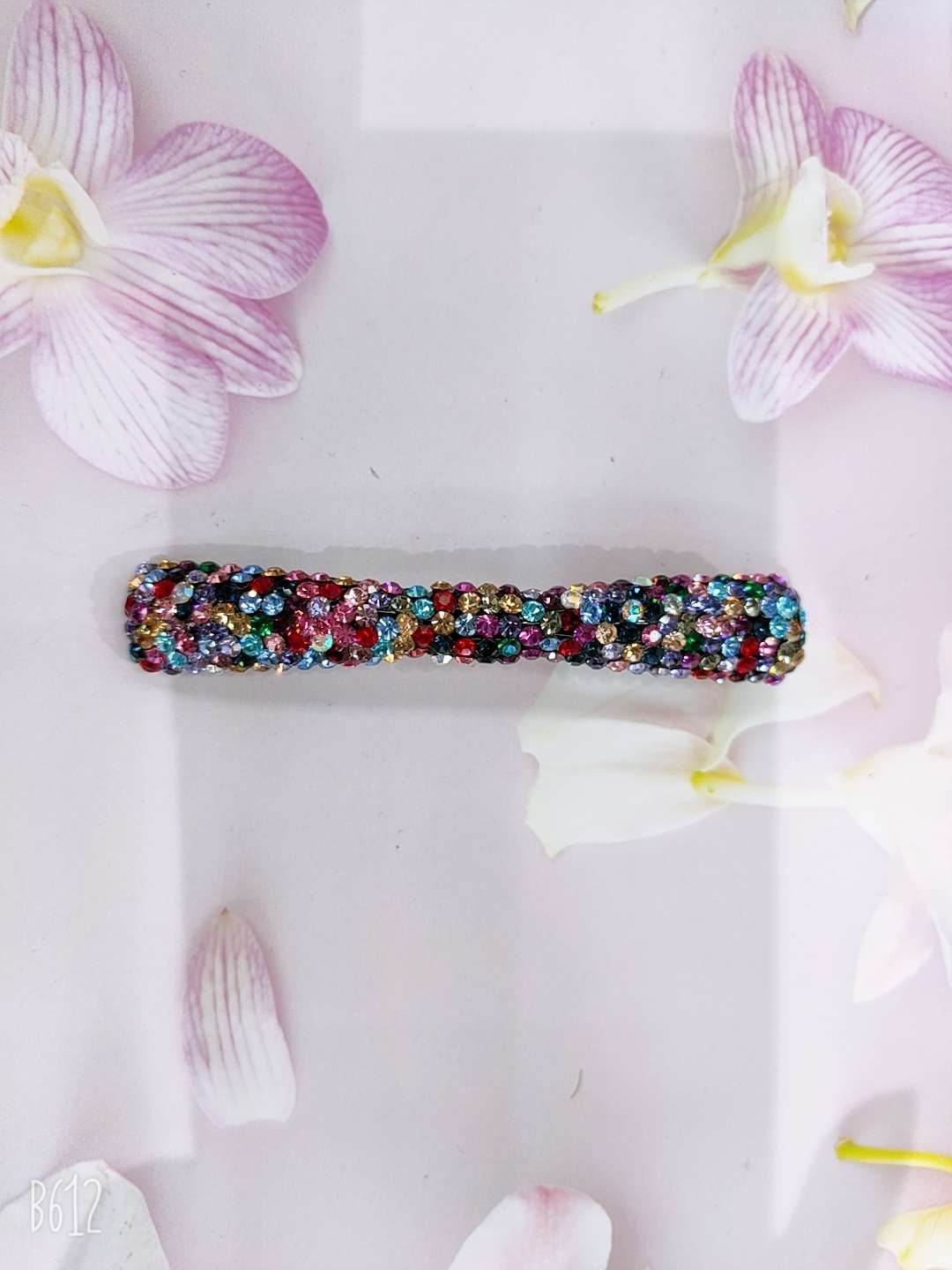 Resin bottom imported rhinestone simple steel clip