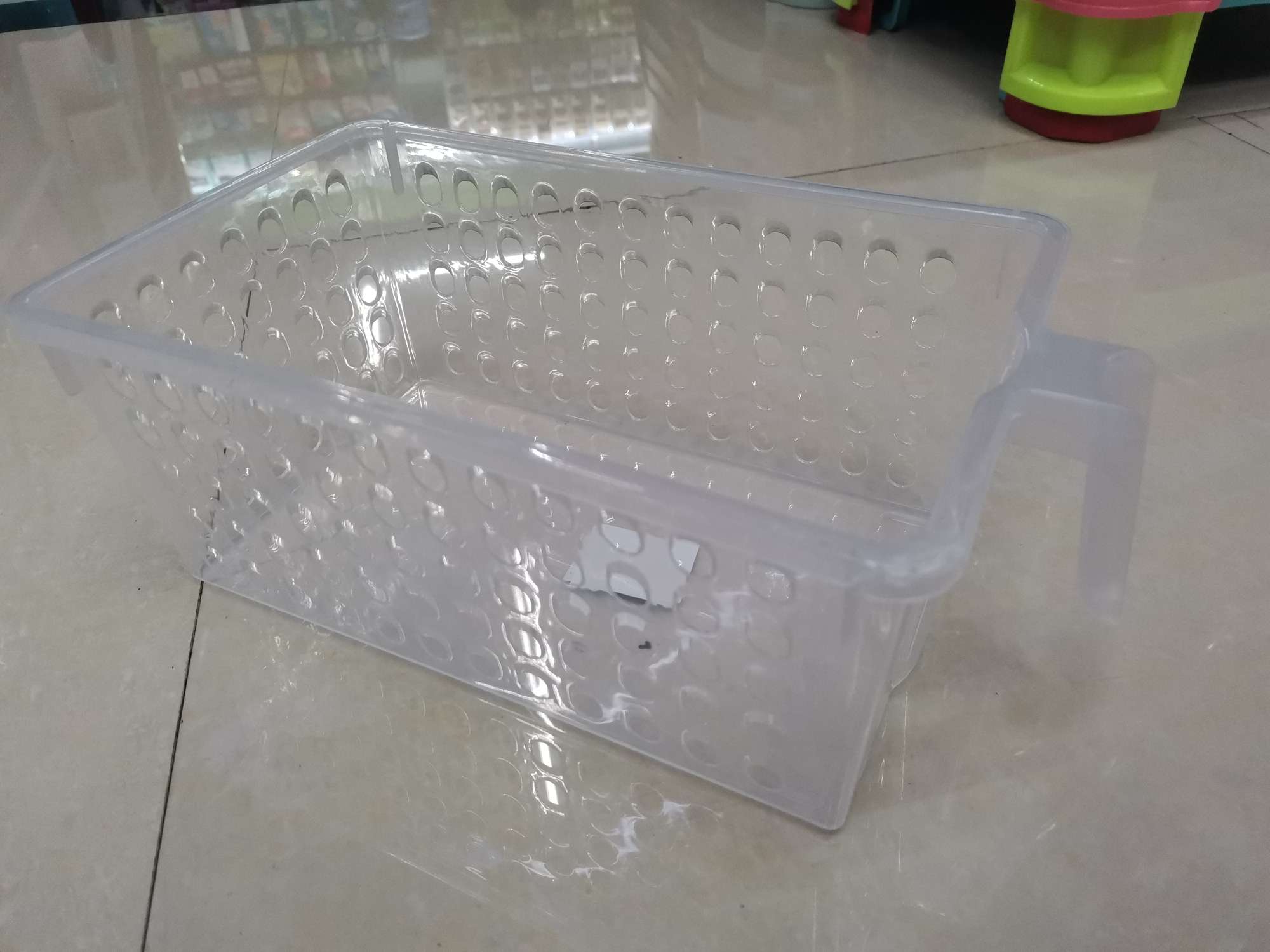 厨房冰箱带柄透明收纳篮