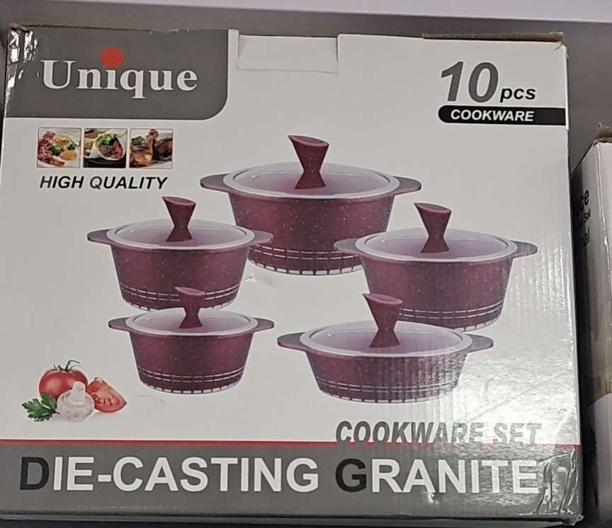 unique New 10-piece lace marble non-stick multi-functional pot set