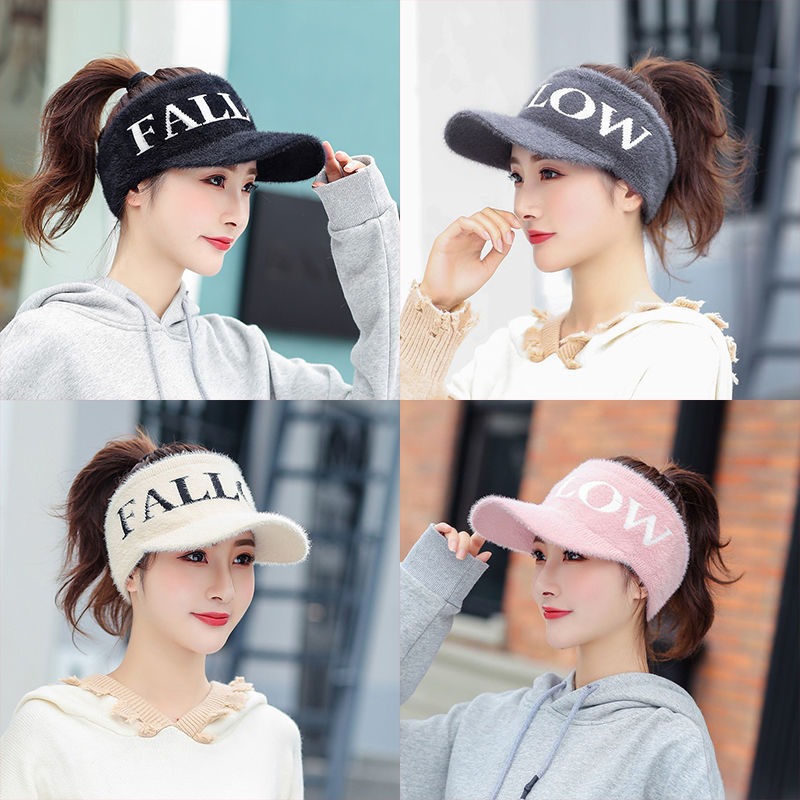 FA字母毛绒空顶帽保暖无顶棒球帽详情图8