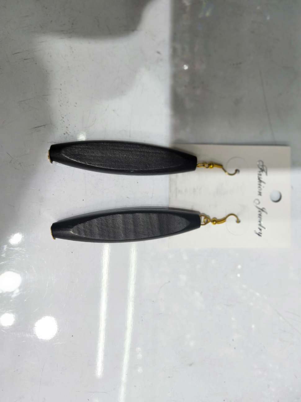 Long wooden earrings thumbnail