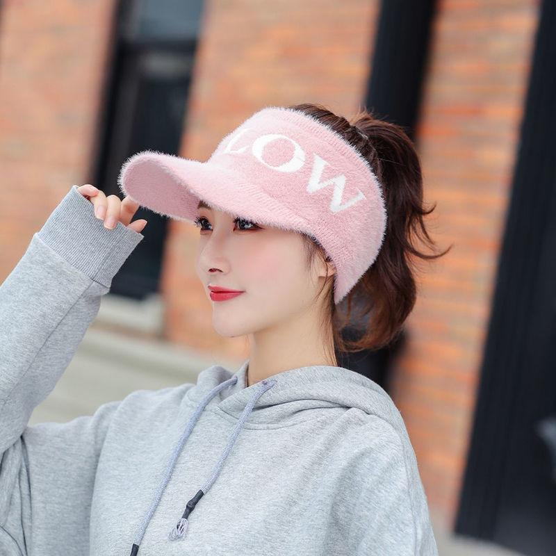 FA字母毛绒空顶帽保暖无顶棒球帽详情图9