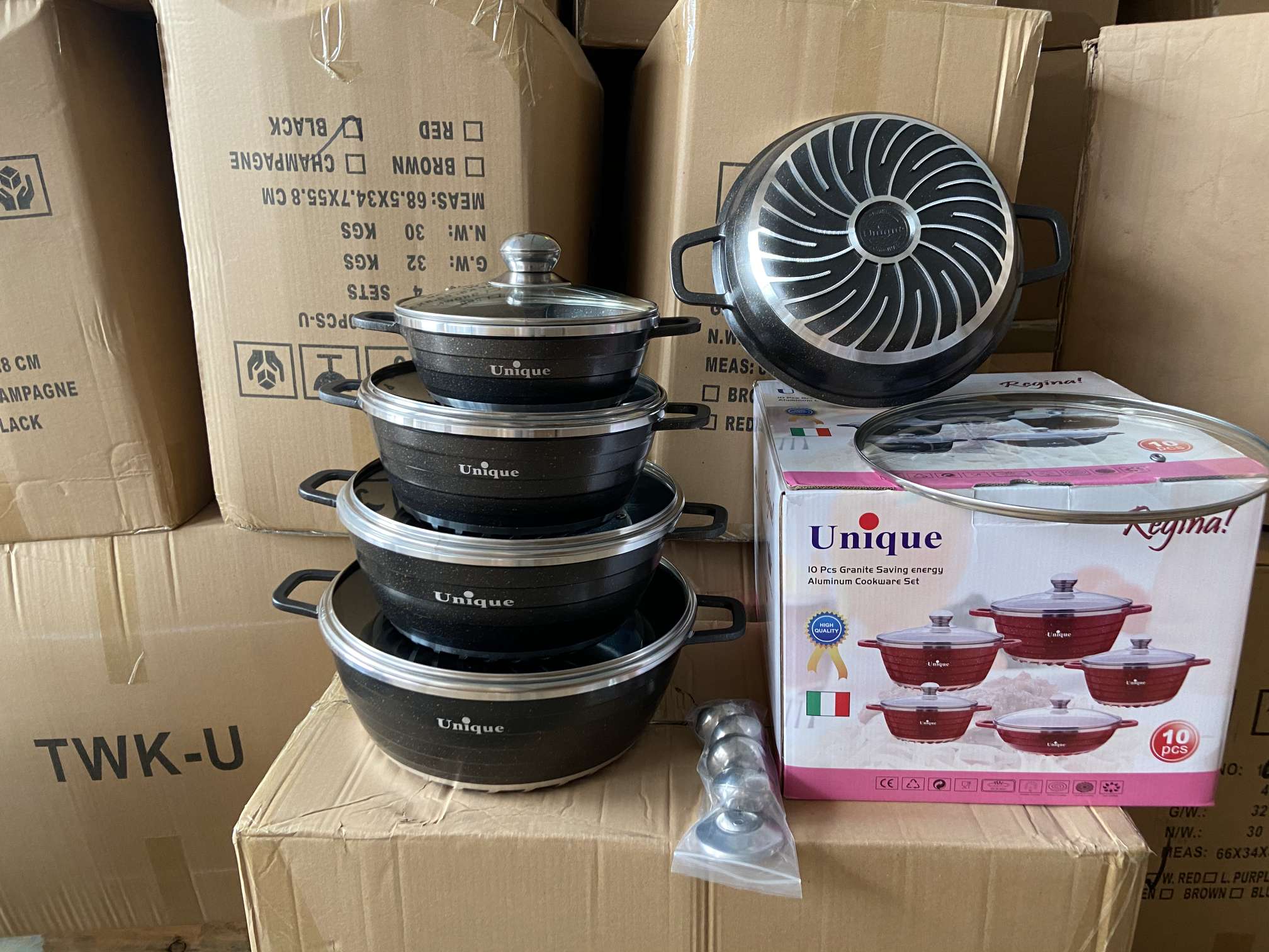10-piece set of soup pot Lightning style marble tourmaline non-stick pot multi-functional set pot Application Scenario