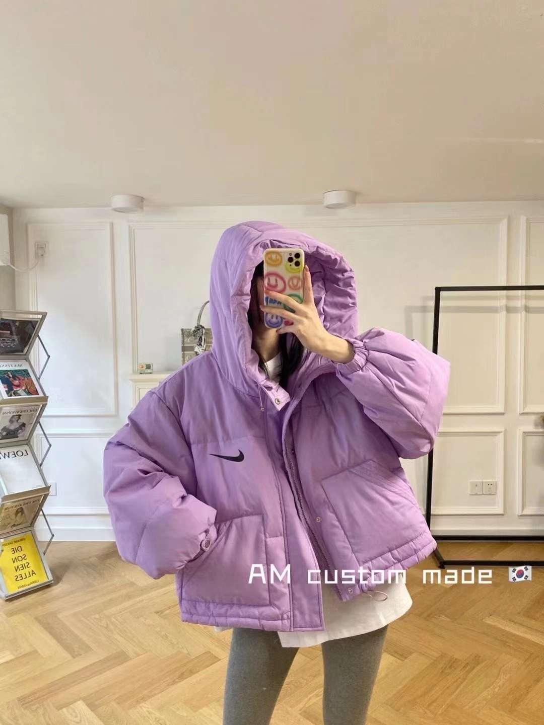 Trendy casual hook-and-roll down jacket detail image 8