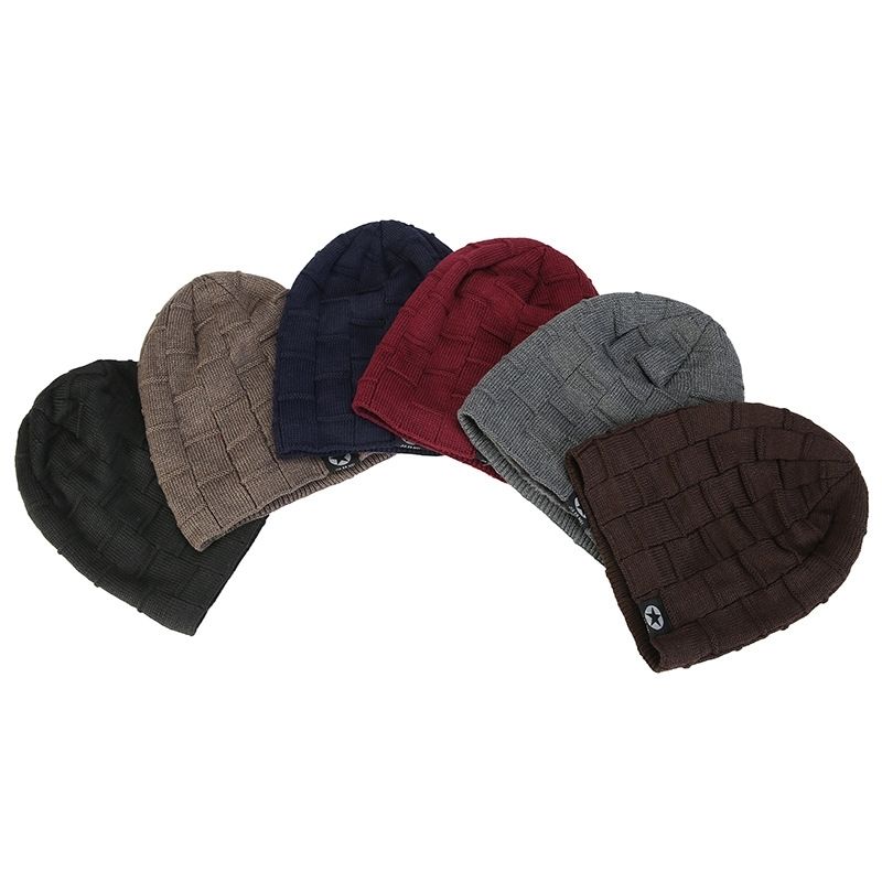 Hat Men's Winter Woolen Hat Thickened Korean Version Of The Tide Knitted Pullover Hat Plus Cashmere Warm Winter Hat Youth Cotton Hat Application Scenario