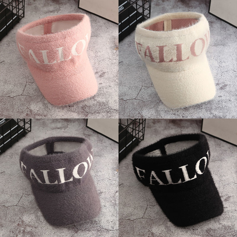 FA字母毛绒空顶帽保暖无顶棒球帽详情图10