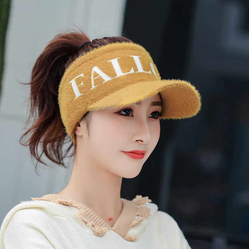 FA字母毛绒空顶帽保暖无顶棒球帽详情图6