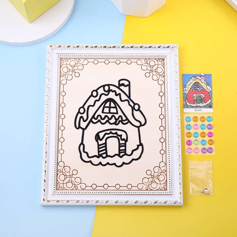 A delicate white framed snowflake clay painting undefined