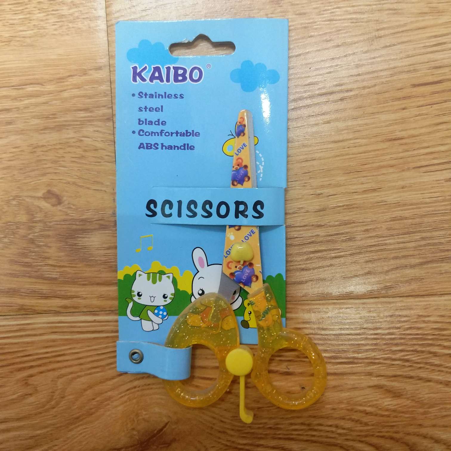 厂家新款直销凯博KAIBO品牌不锈钢剪刀KB2015-1印花晶粉学生剪刀详情图3