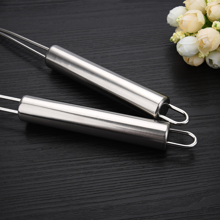 Wholesale stainless steel non-magnetic round tube handle strainer, anti-heat handle, large frying funnel, large draining net strainer details Picture