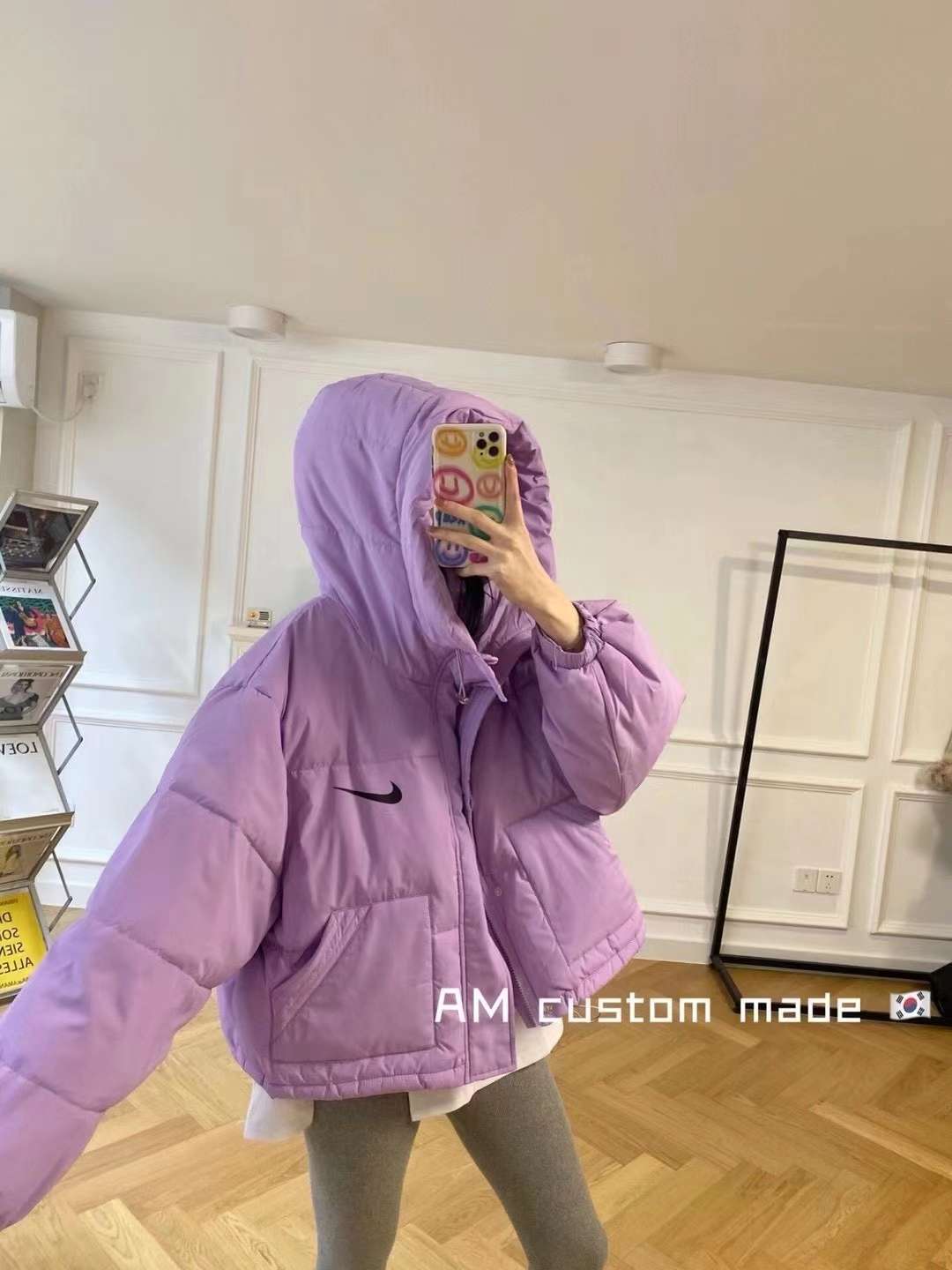 Trendy casual hook-and-roll down jacket detail image 5