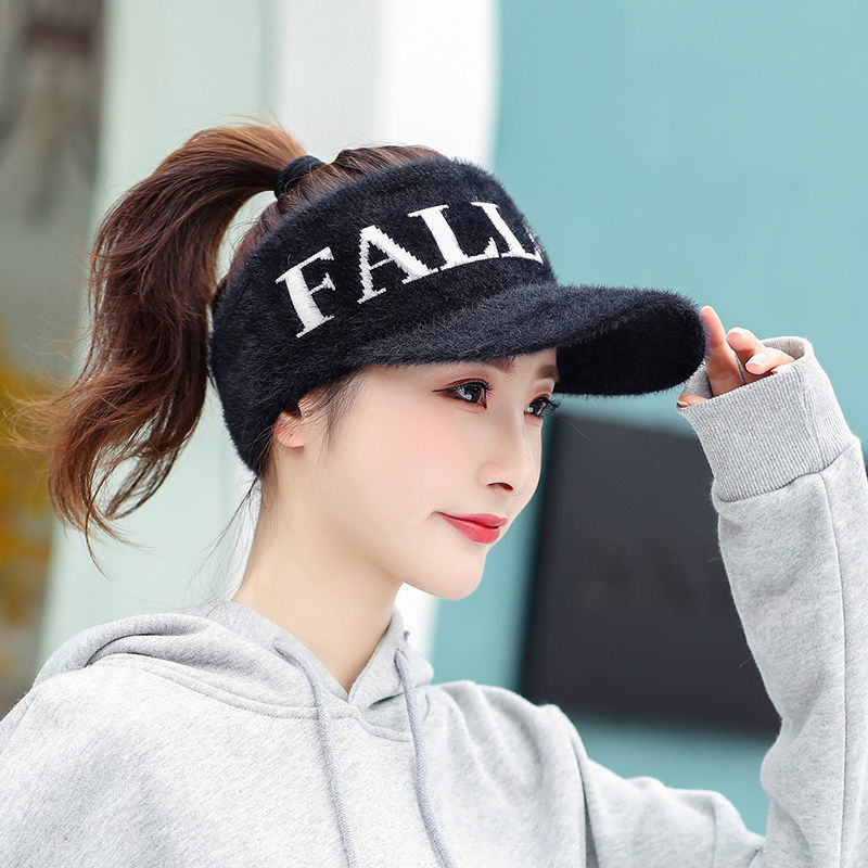 FA字母毛绒空顶帽保暖无顶棒球帽详情图7