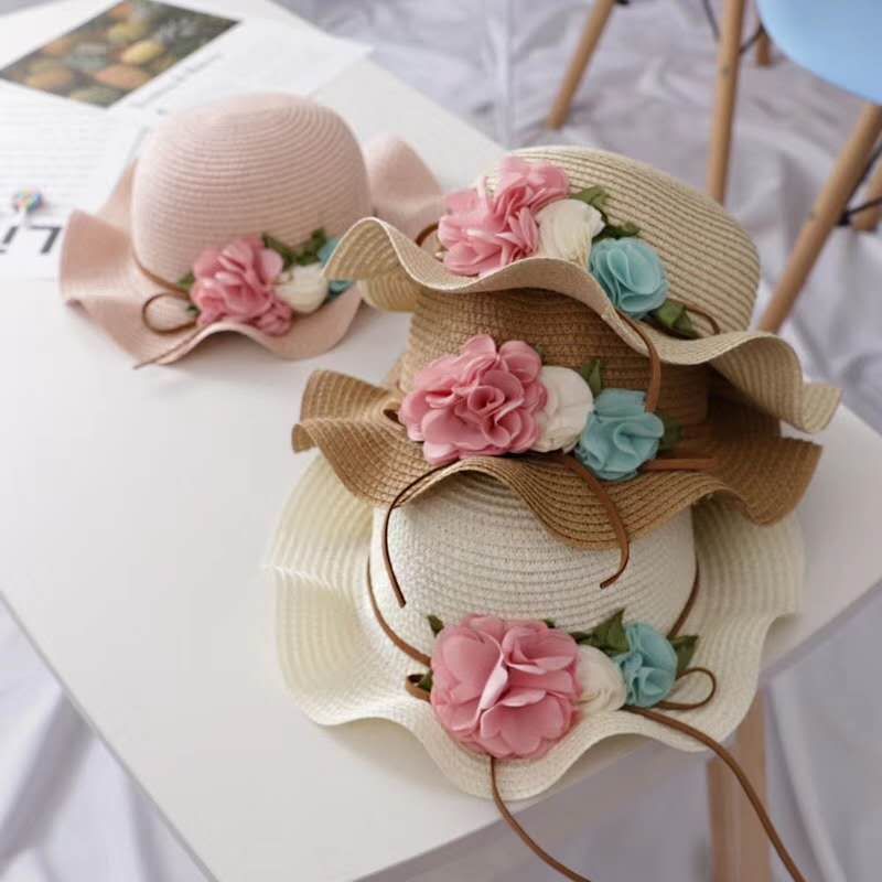 Lotus Leaf Three Lotus Straw Hat For Children