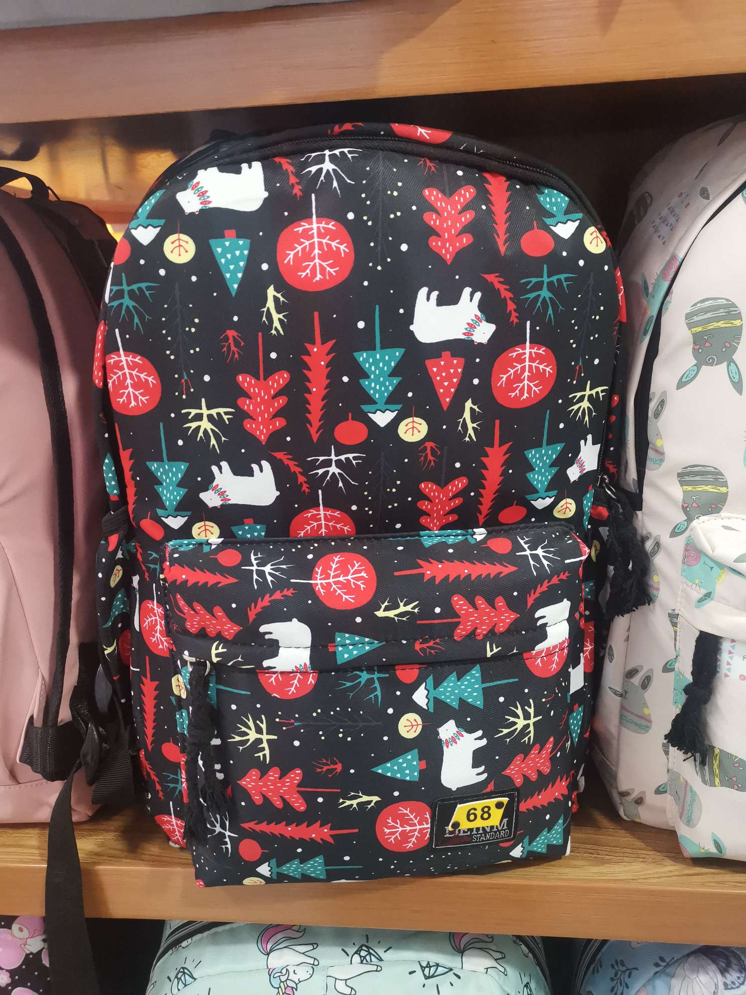 圣诞新款双肩包学生书包超大容量多功能小清新背包书包图