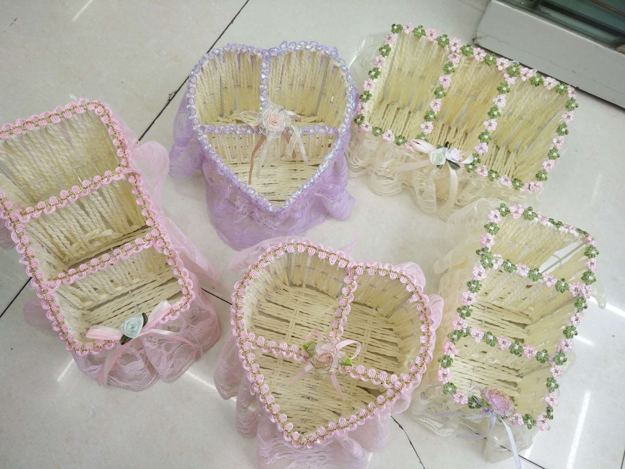 Lace Remote Control Mobile Phone Multi-Use Storage Basket