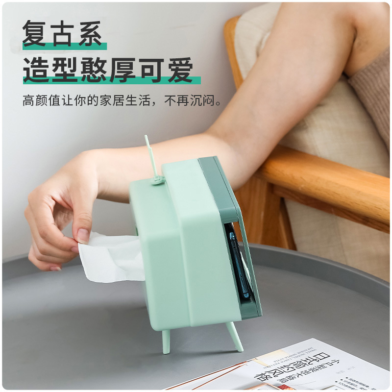 Creative TV tissue box, household kitchen tissue storage box, living room tissue box, multi-functional mobile phone shelf Item Picture