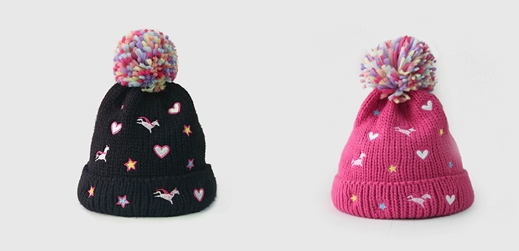 Woolly Hat Industry Knitting Island Woolly Ball Woolly Hat Love Show Pony Rainbow Woolly Hat Bead Embroidery Lovely Knitted Hat Autumn And Winter Korean Version Hat undefined