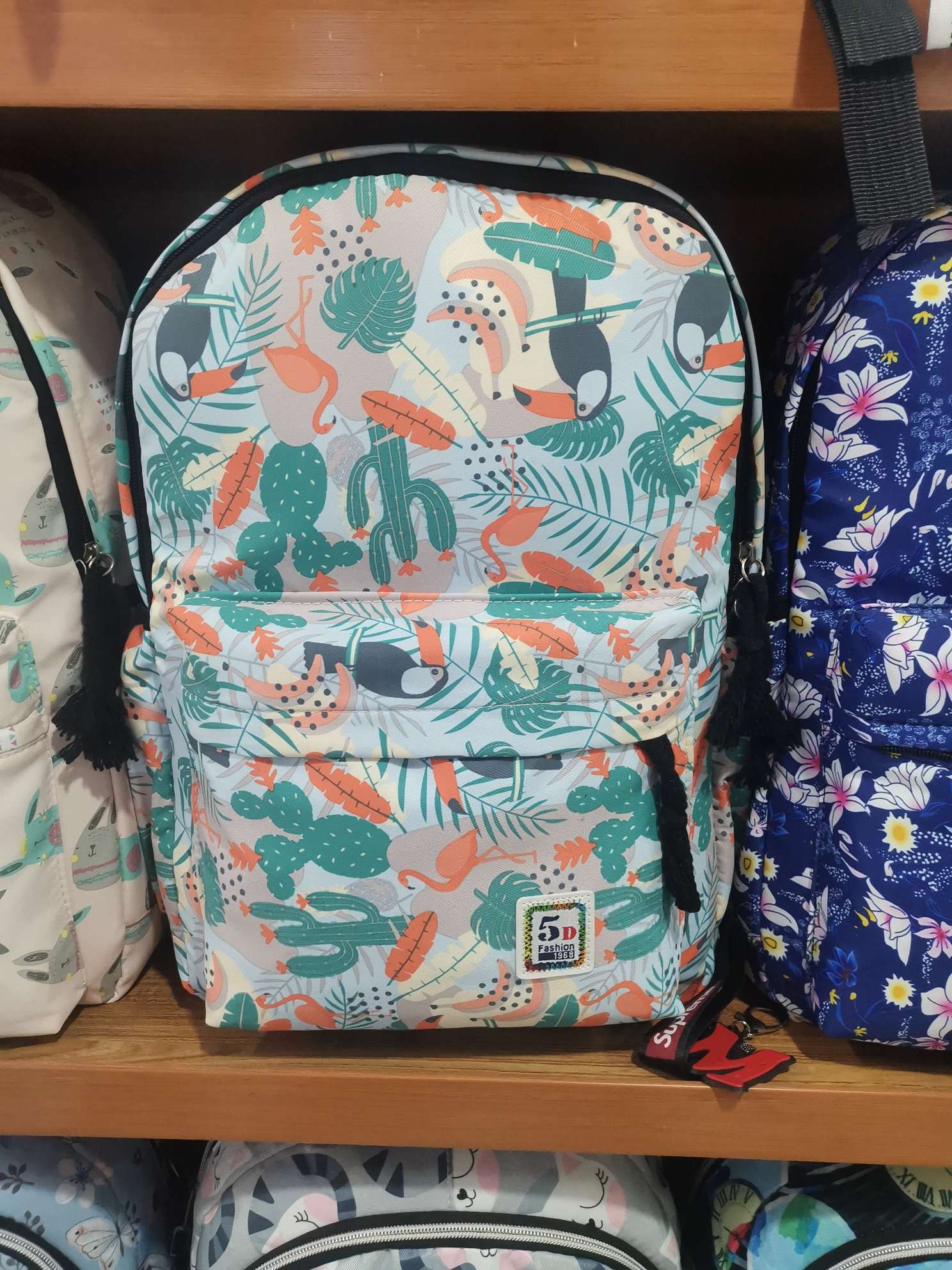 火烈鸟双肩包学生书包超大容量多功能小清新背包书包