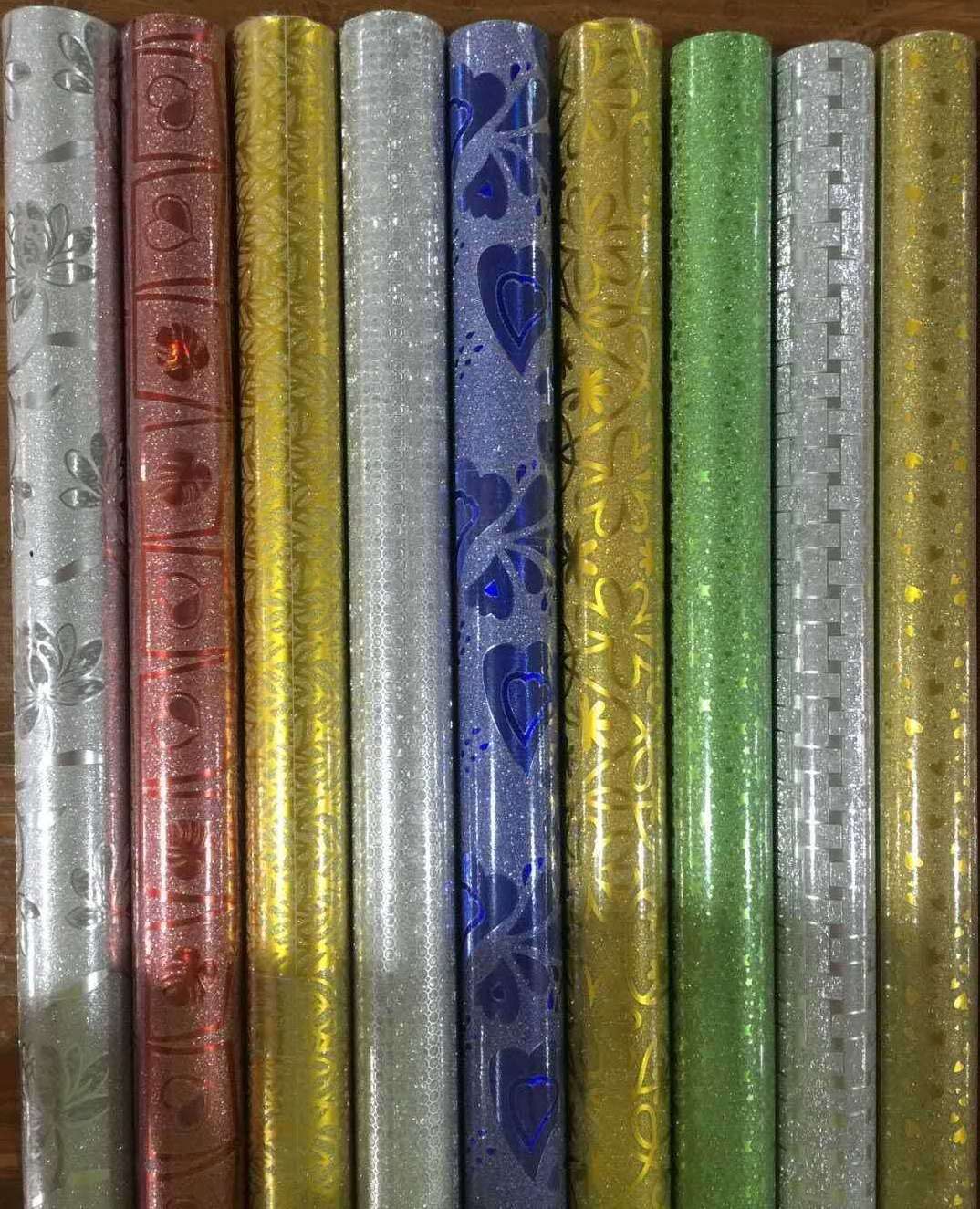 新款装饰墙纸金葱膜自贴产品图