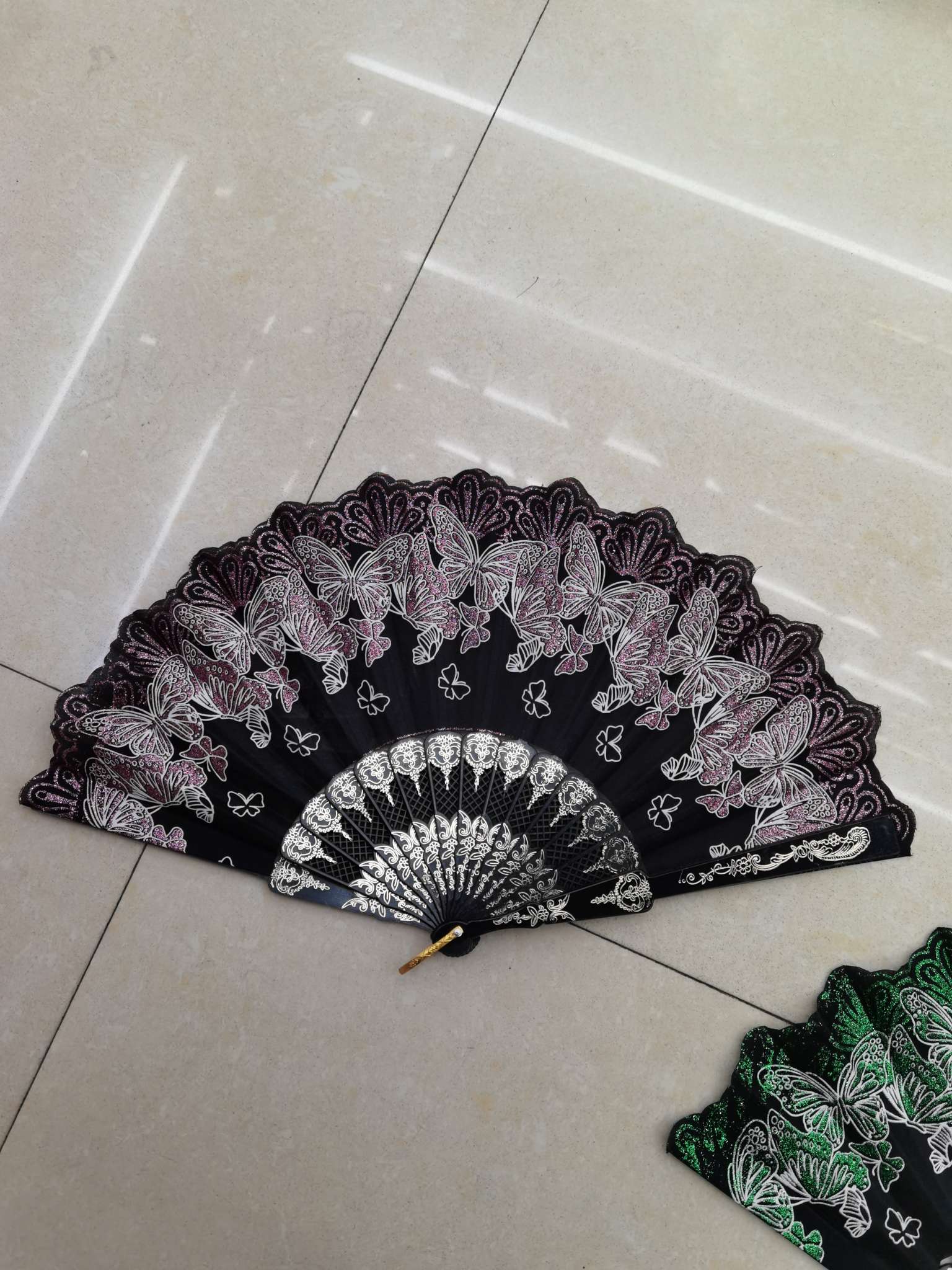 塑料黑杆蝴蝶扇子详情图4