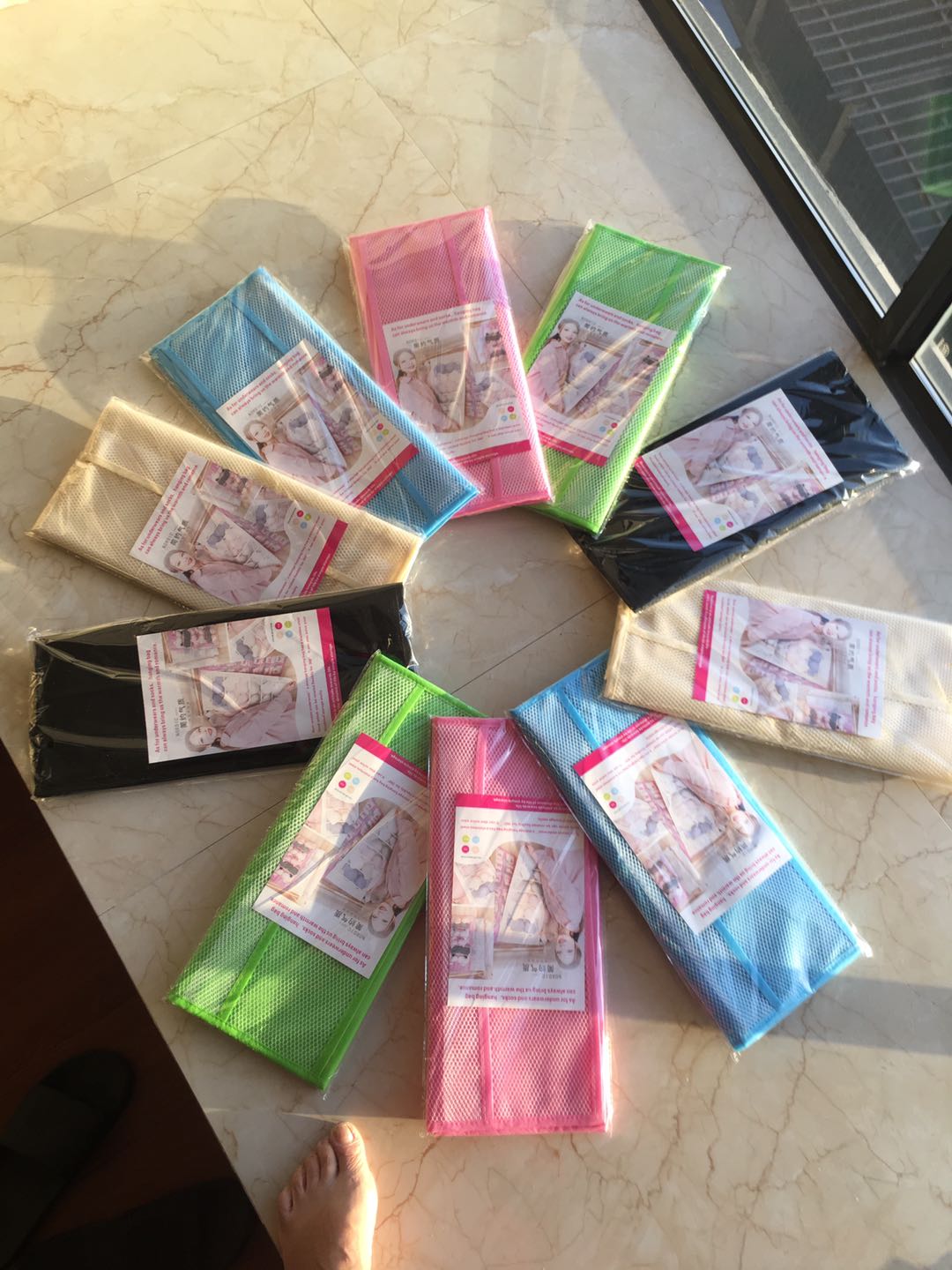 Double-Sided Storage Hanging Bag Underwear Socks Storage Bag 24 Grid Fabric Transparent Storage Bag Specification drawing