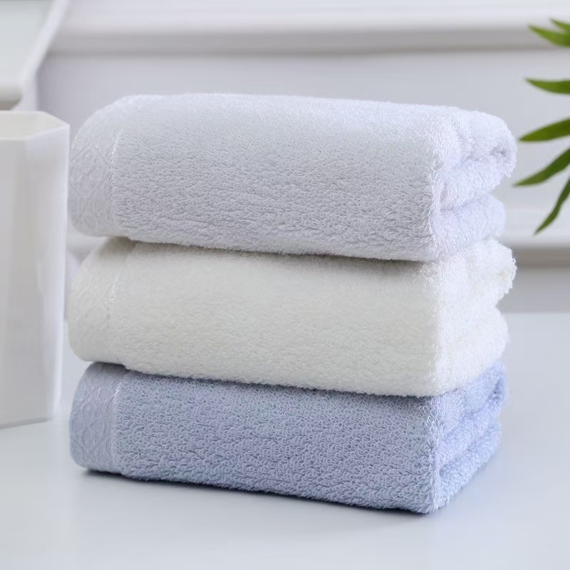 Pure cotton face towel 32-strand aloe vera skin care towel in plain color Application Scenario