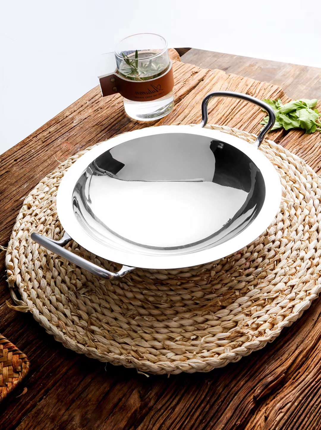 Binaural dry pot acero inoxidable binaural pot
