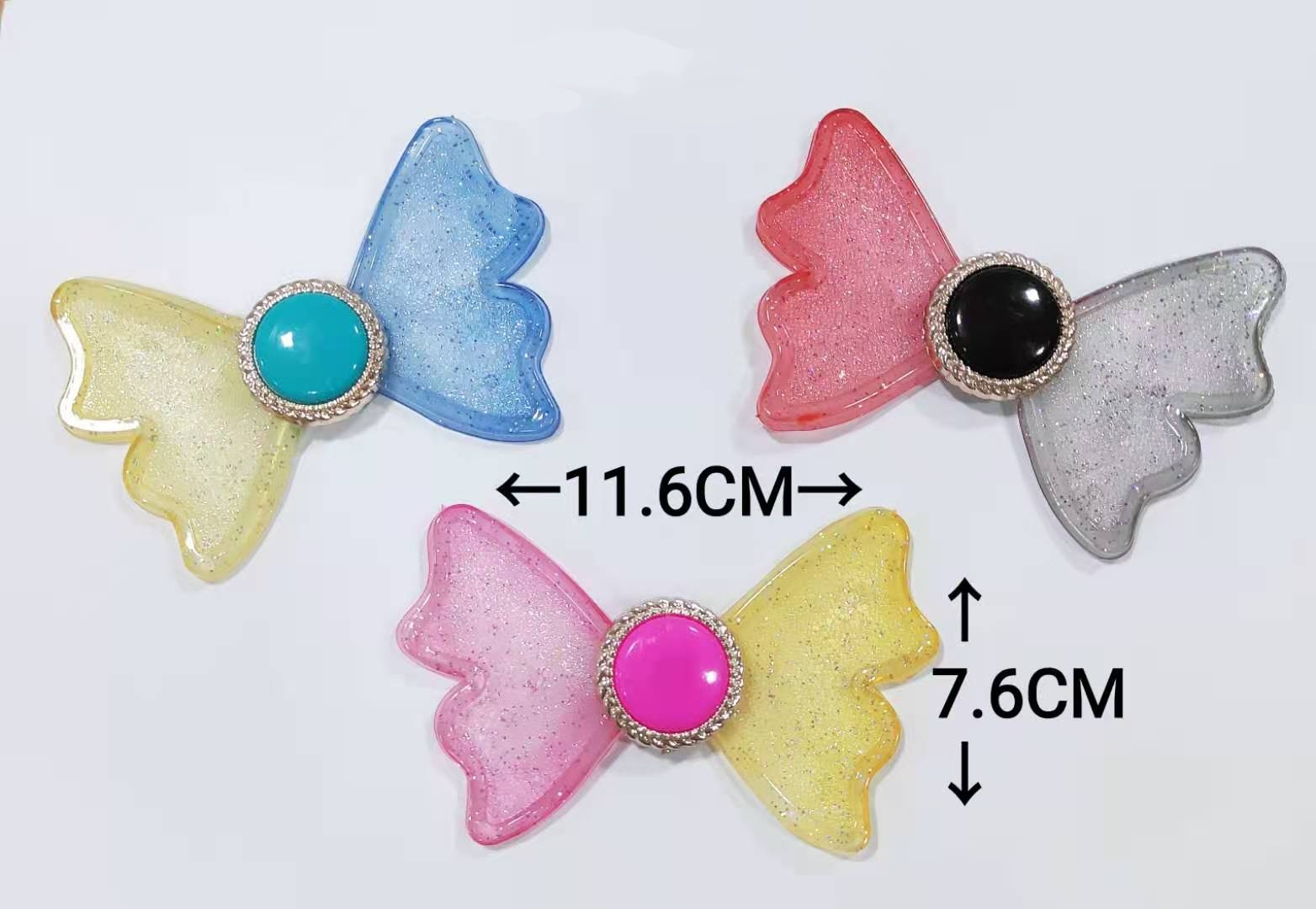 PVC shoes decorated with bow electroplating buckle aluminum nails thumbnail