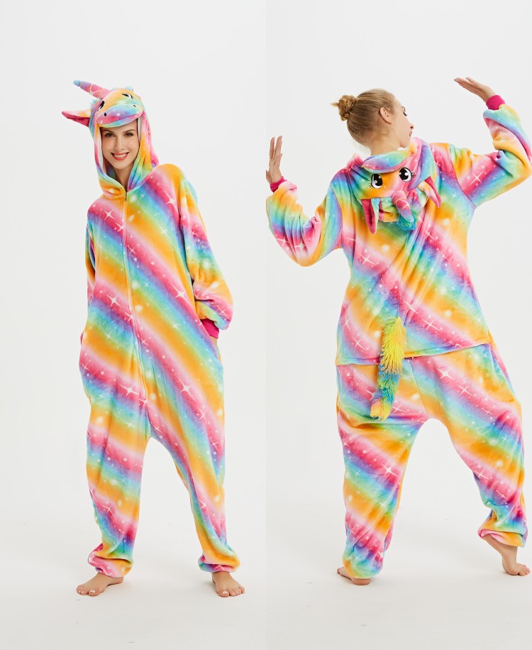 Flannel autumn and Winter Bubble Tianma Unicorn Animal one-piece pajamas and home wear 2020 New style detail image 14