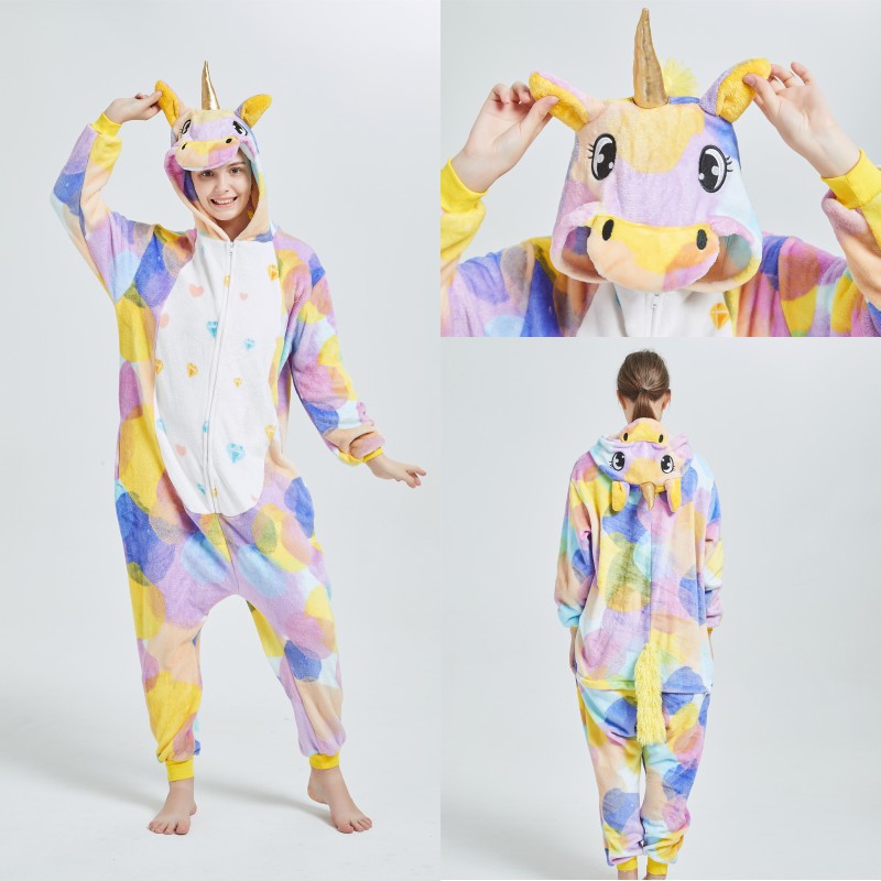 Flannel autumn and Winter Bubble Tianma Unicorn Animal one-piece pajamas and home wear 2020 New style undefined