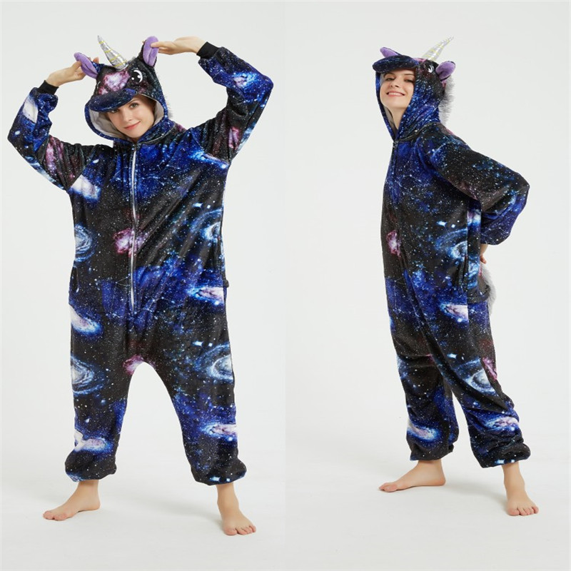Flannel autumn and Winter Bubble Tianma Unicorn Animal one-piece pajamas and home wear 2020 New style undefined