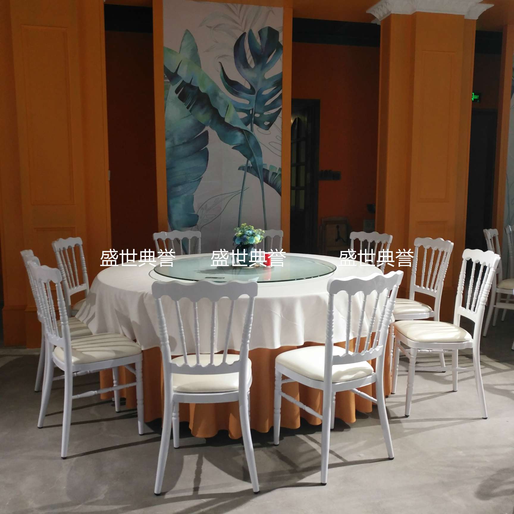 三亚度假酒店户外婚礼竹节椅饭店宴会厅铝合金椅子外贸婚庆皇冠椅详情图10