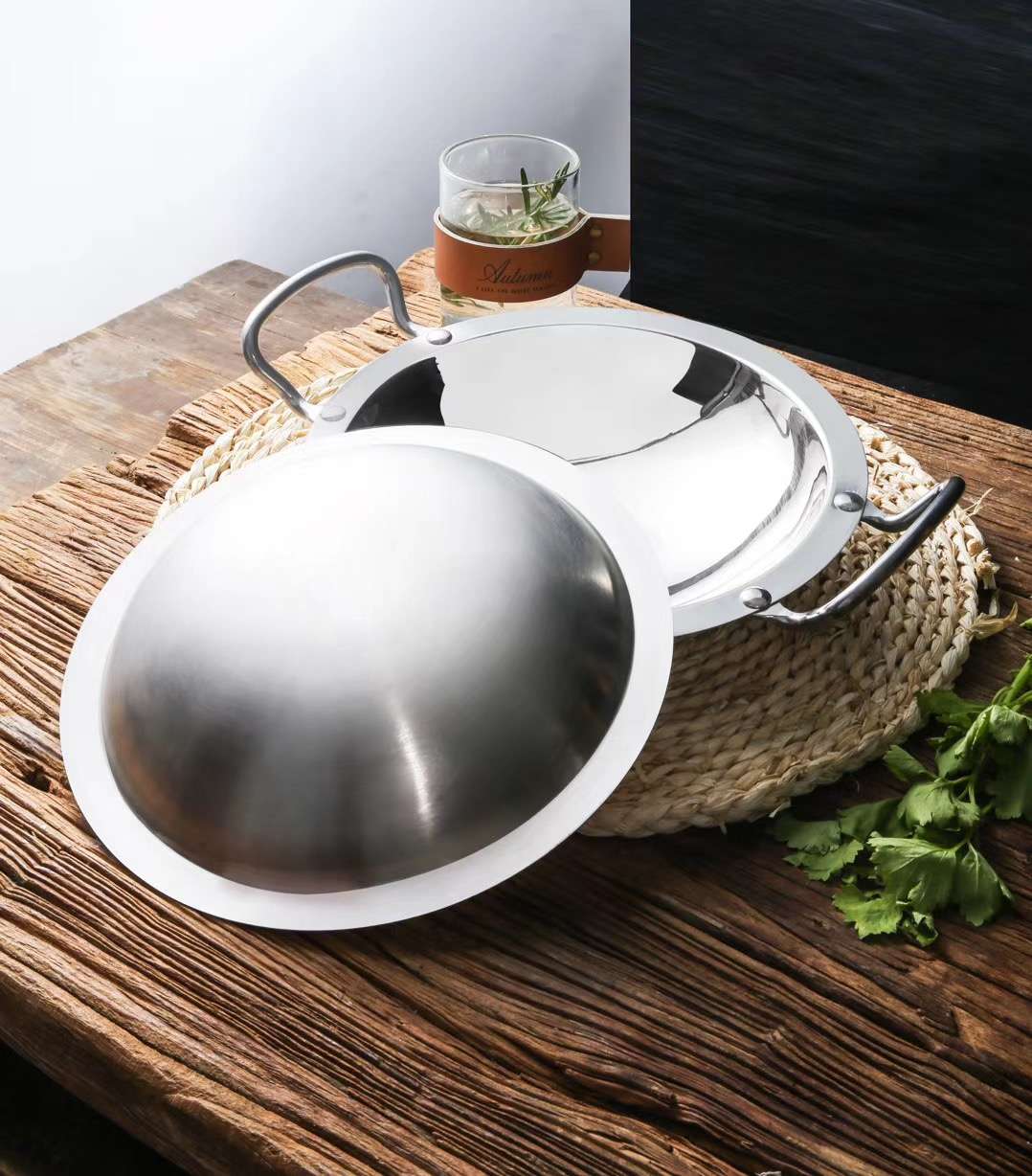 Binaural dry pot acero inoxidable binaural pot Specification image