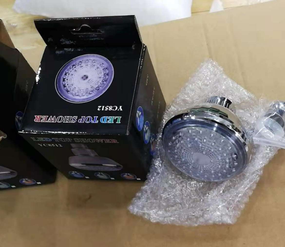 LED seven-color temperature-controlled showerhead, luminous shower head pic 2