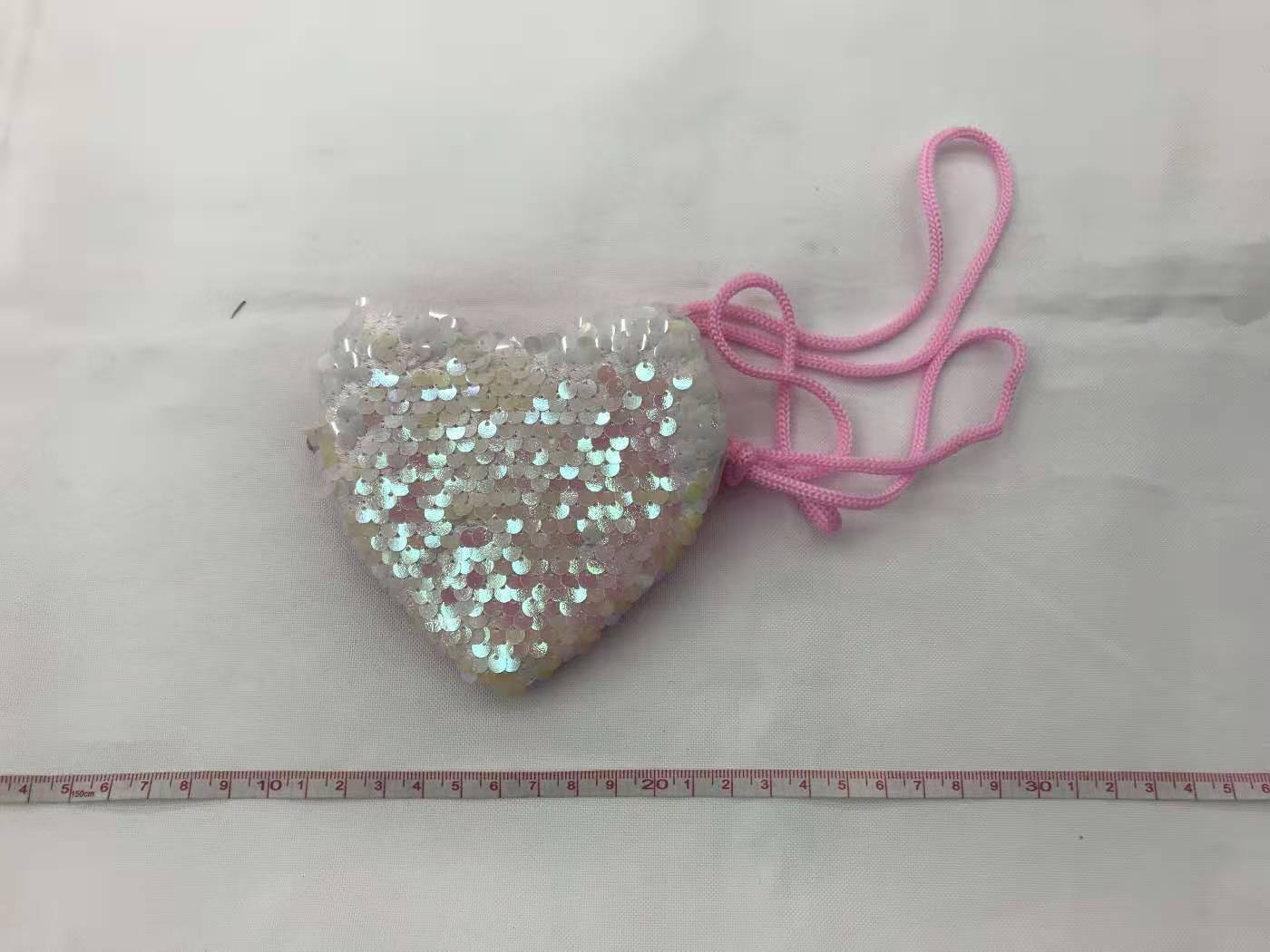 Sequin Pouch Pink Heart Pouch Children's Coin Purse