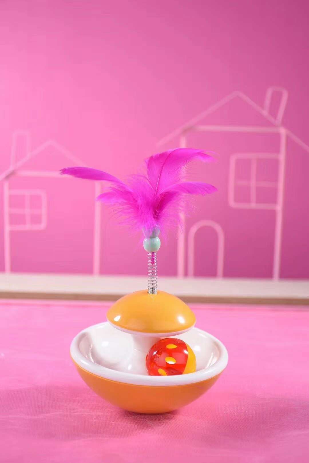 不倒翁玩具/寵物用品玩具/寵物轉轉玩具白底实物图