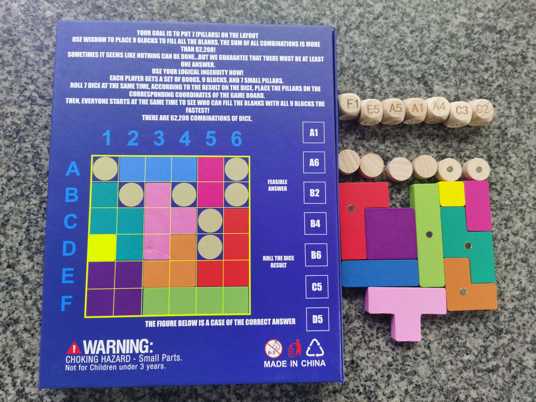 Logic block wooden toys children's educational toys thinking cognitive exercise details Picture