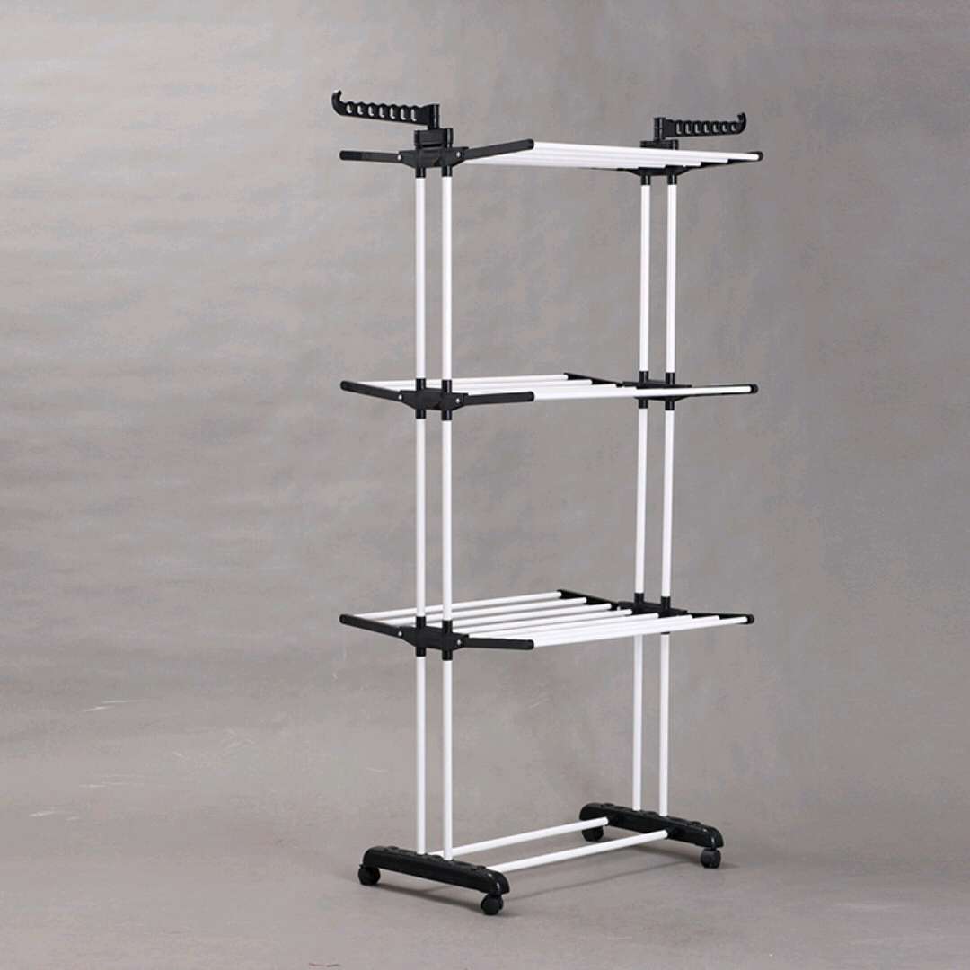 Factory direct floor drying rack Multi-functional three-layer towel rack folding wing hanger
Contact number :13958405818 Application Scenario