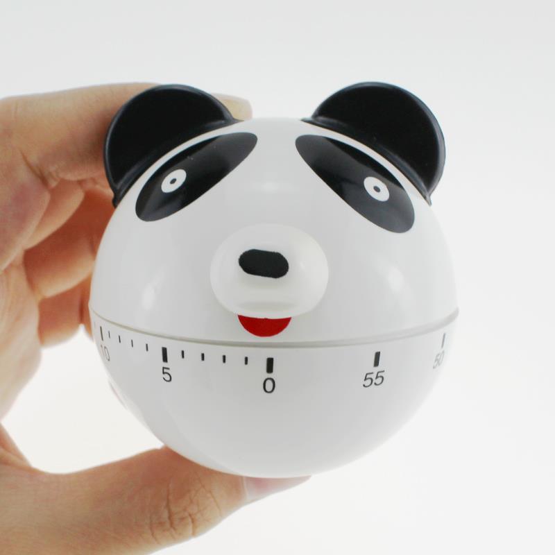 Manual mechanical timer, cartoon panda timer, kitchen 60-minute timer, time limit reminder details Picture