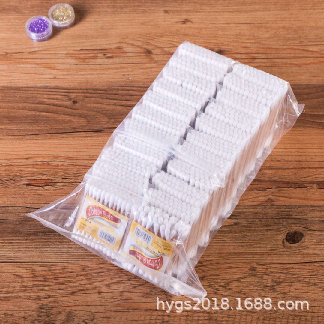 Manufacturers direct sales Yellow label 48 bags double-ended wooden swabs cotton swabs cotton swabs cotton ball swabs Makeup cotton swabs cotton swabs Specification drawing