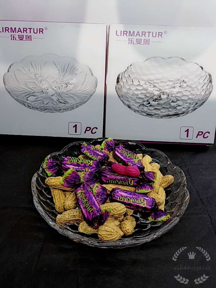 Yiheng Glass Four-compartment circular transparent glass Fruit Platter 74 details Picture
