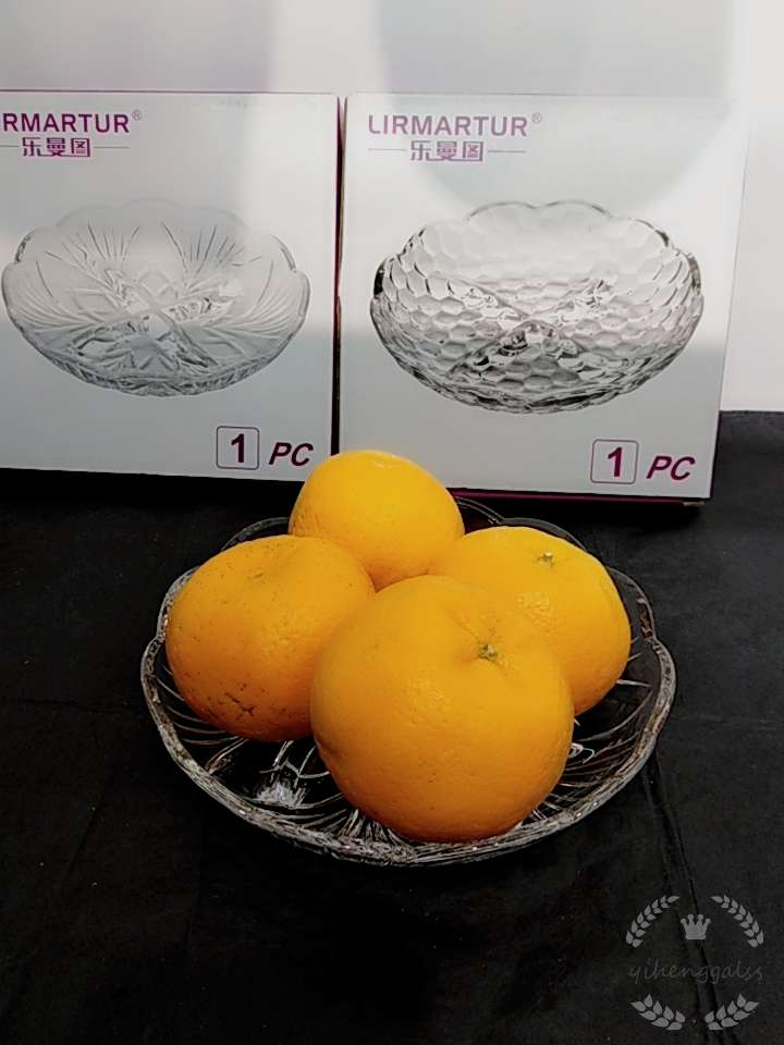 Yiheng Glass Four-compartment circular transparent glass Fruit Platter 74 Specification image