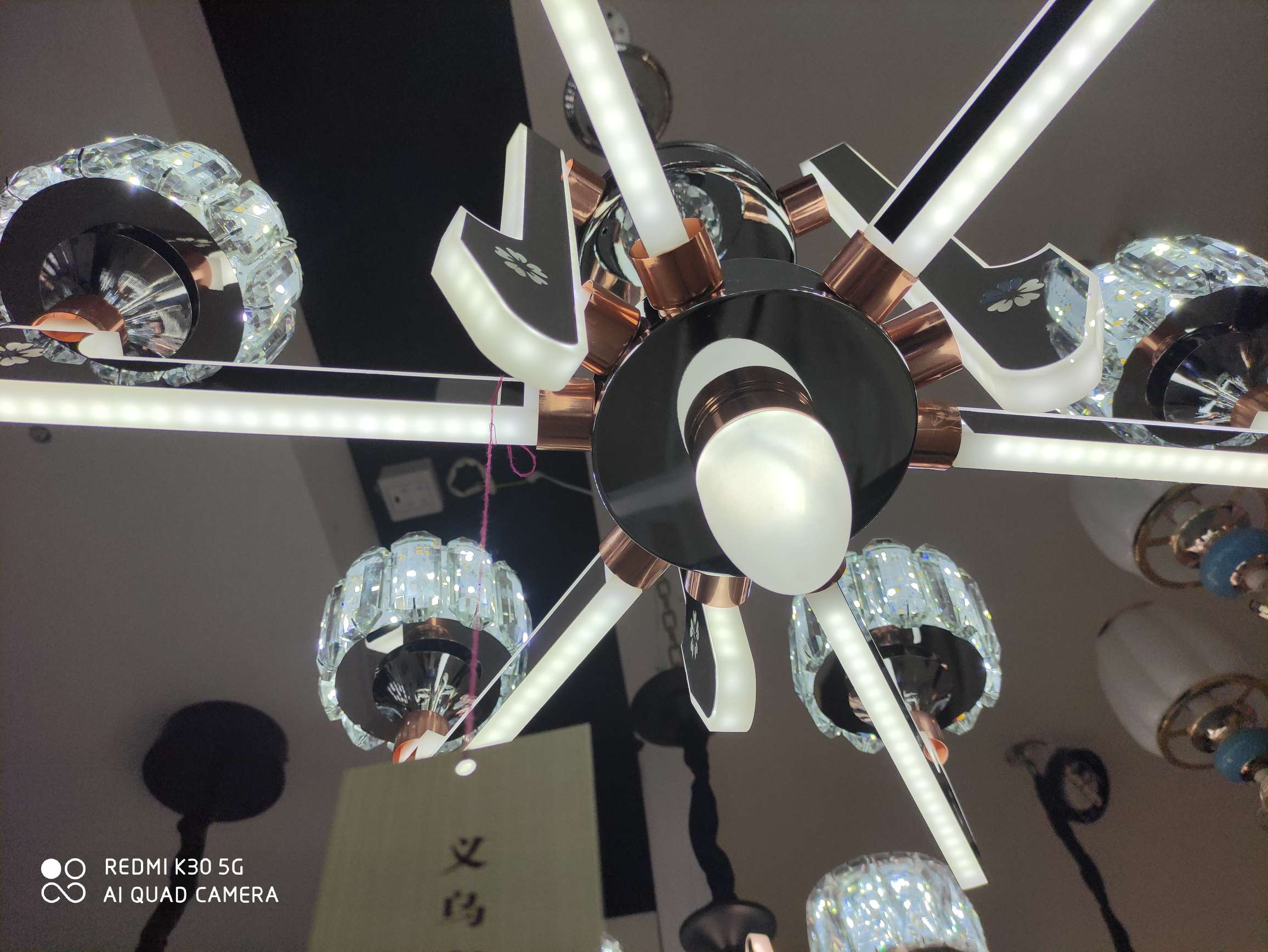 火树银花系列水晶柱 6头吊灯产品图