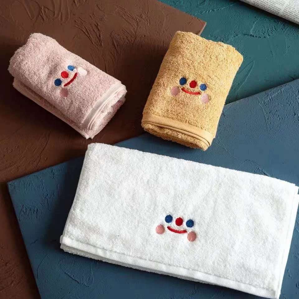 Instagram style Creative Embroidery clown face towel Household gift Boudoir towel absorbent color thumbnail