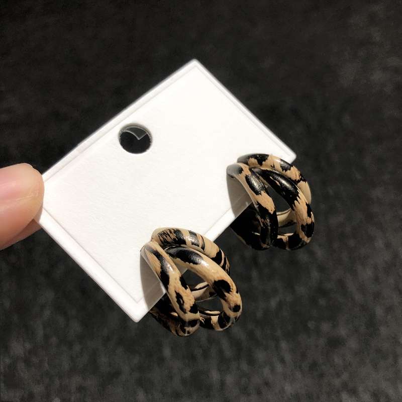 Estilo explosivo leopardo earstuds