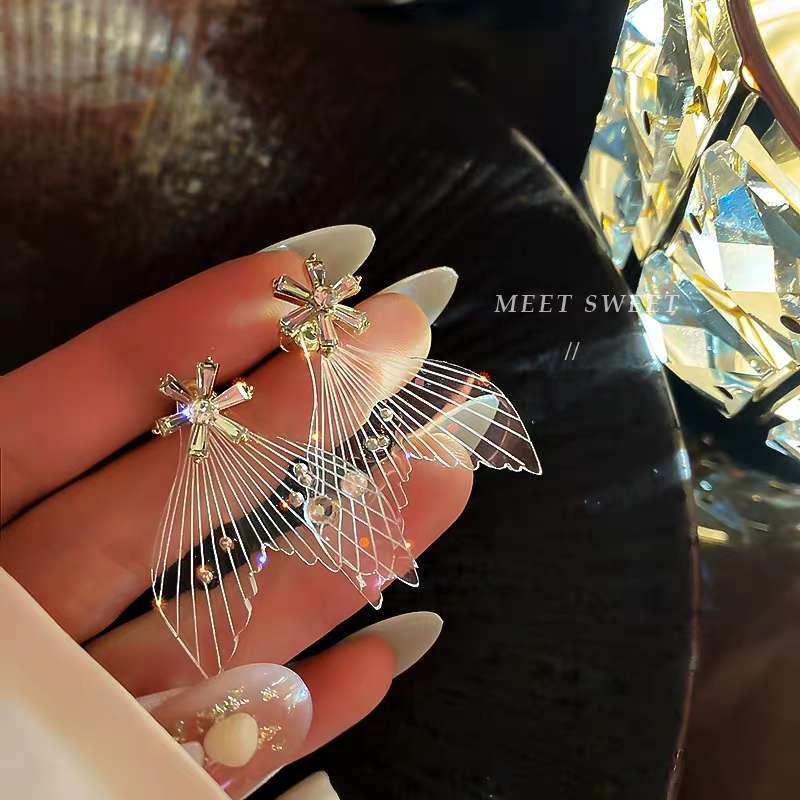 Mermaid zirconita cola de pescado pendientes