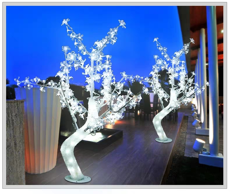Cherry blossom tree light led illuminated tree outdoor waterproof landscape courtyard tree light Christmas tree festival decorative color light 1.5 meters Specification image