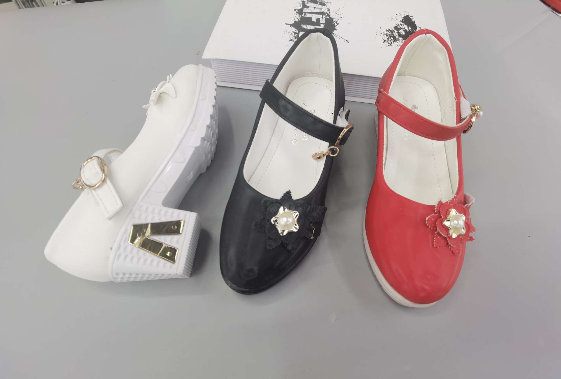 2023 Spring Children Students Perform Korean Version Of Girl's Bow Girl's Leather Shoes Single Shoe High Heels 127 Leather Inner Casual Etiquette Shoes