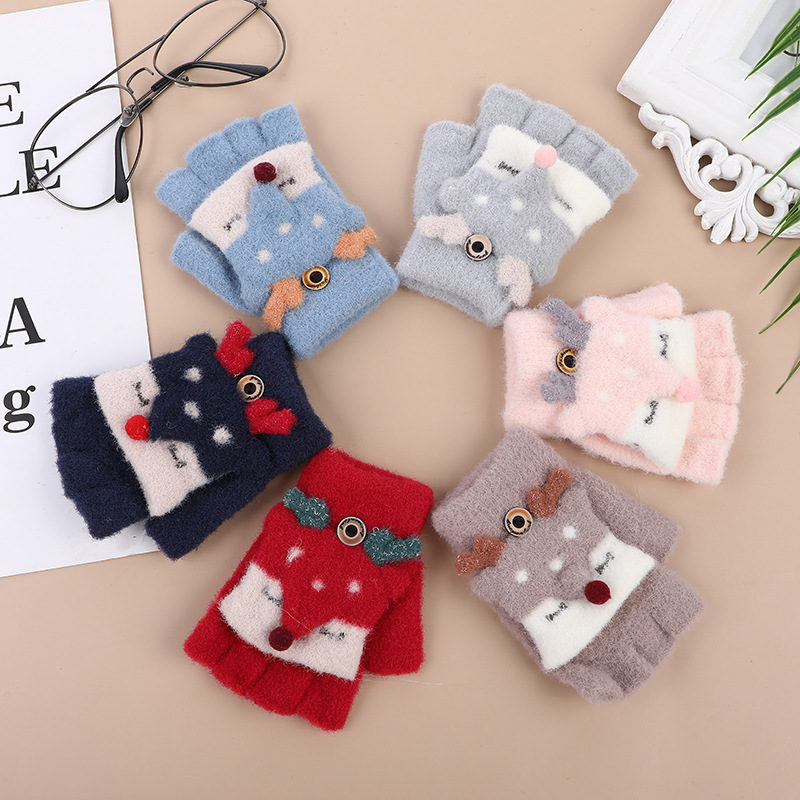 Children's flip gloves, writing gloves, jacquard gloves, cartoon flip gloves, factory direct sales, custom orders based on samples