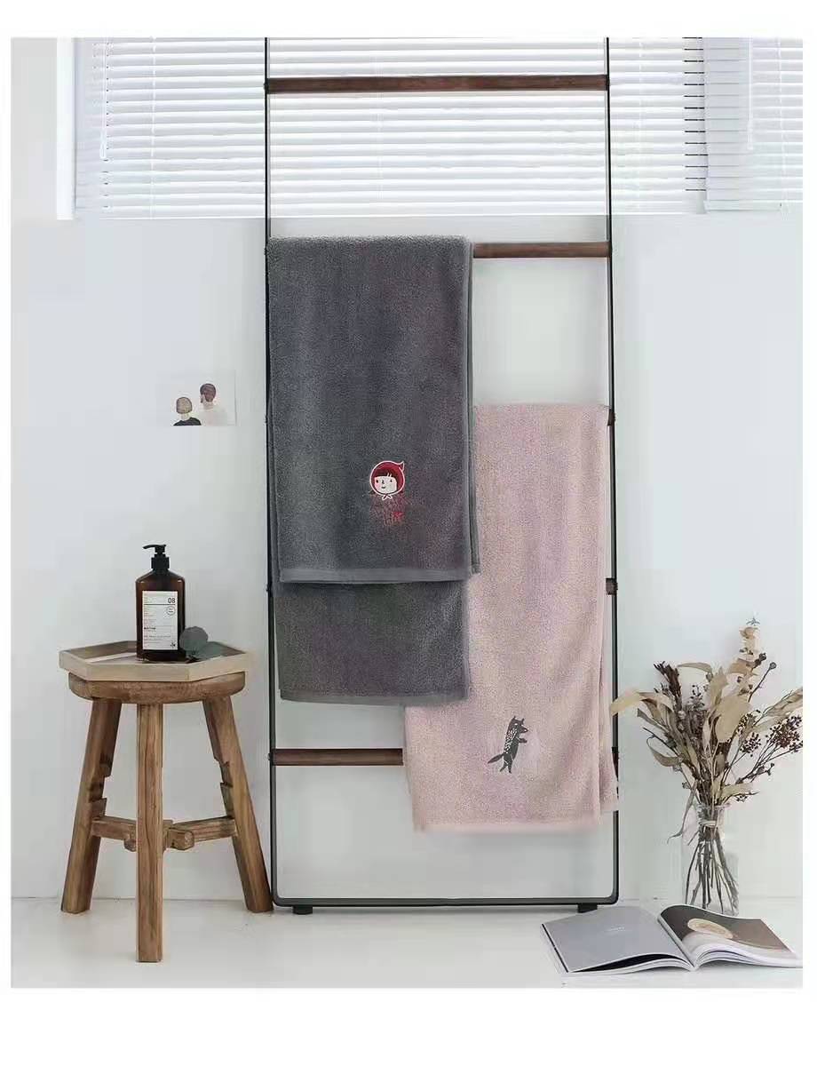 创意刺绣小红帽毛巾 狼与小红帽情侣毛巾 纯棉高档礼品毛巾